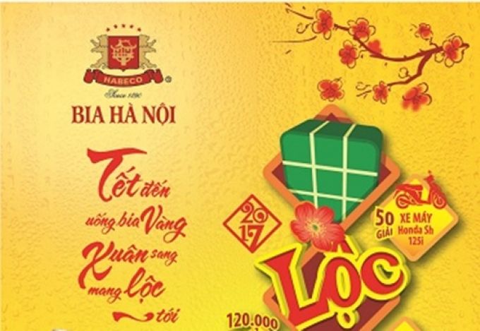 Tết đến uống bia vàng - Xuân sang mang lộc tới
