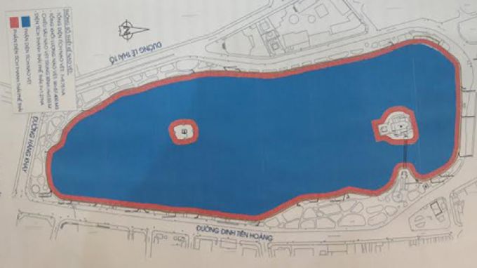 Mặt bằng thiết kế nạo vét hồ Hoàn Kiếm.