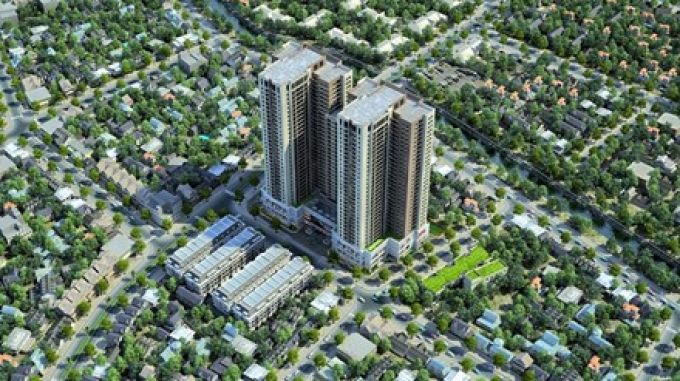 Một g&oacute;c quận H&agrave; Đ&ocirc;ng nh&igrave;n từ tr&ecirc;n cao
