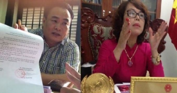 Ông Trần Đức Trung và bà Lê Hằng - Lãnh đạo Trung tâm hỗ trợ người nghèo trong phát triển nông thôn mới