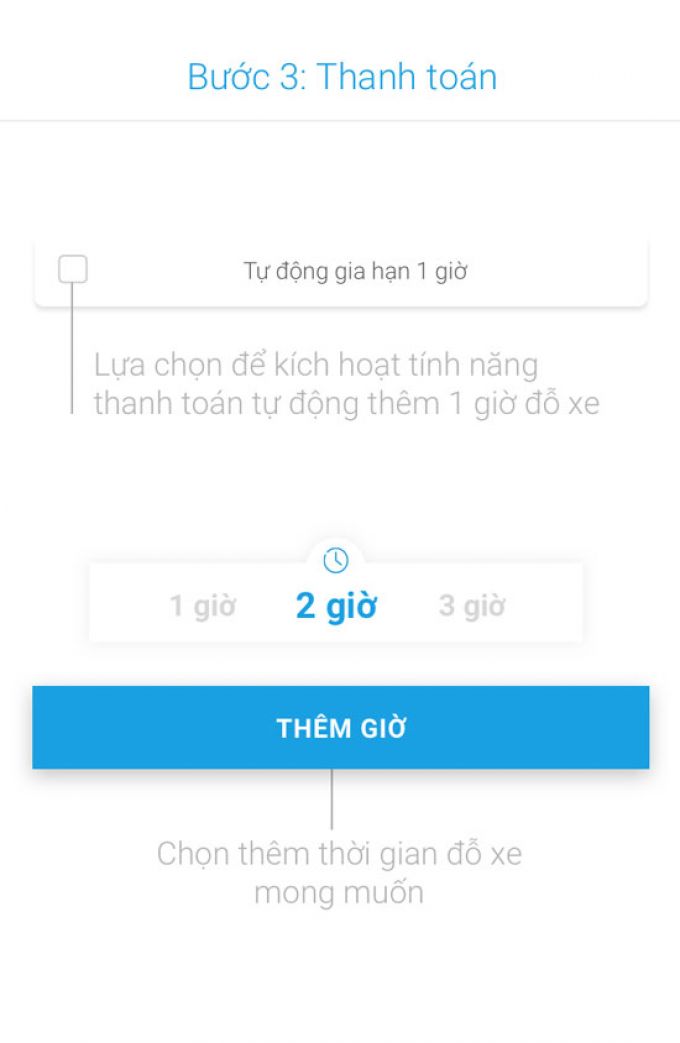 Bước 3: Thanh toán hoá phí gửi xe