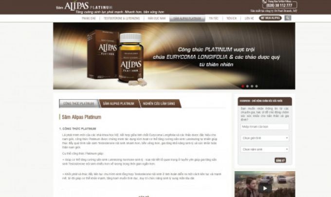 Trang web quảng c&aacute;o S&acirc;m Alipas