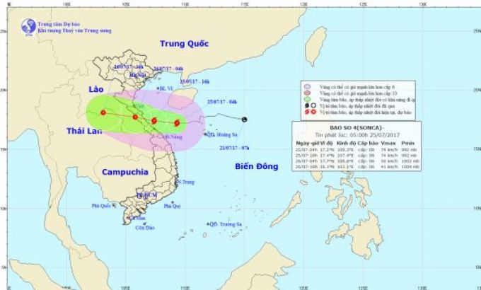 Bão số 4 đổ bộ Hà Tĩnh - Quảng Trị vào chiều tối nay