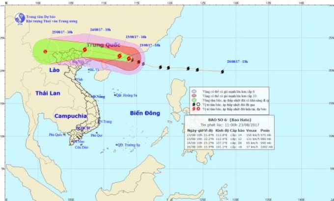Tin bão trên biển đông (cơn bão số 6)