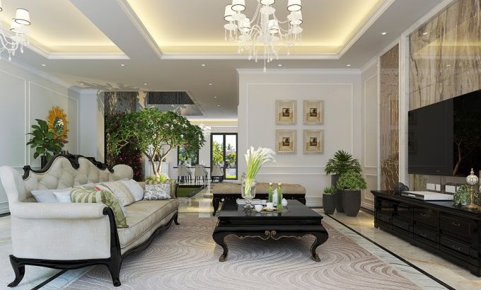 Kiến tr&uacute;c cổ điển phong c&aacute;ch Ph&aacute;p của biệt thự Sunshine City thể hiện trong c&aacute;c m&oacute;n nội thất tinh tế&hellip;