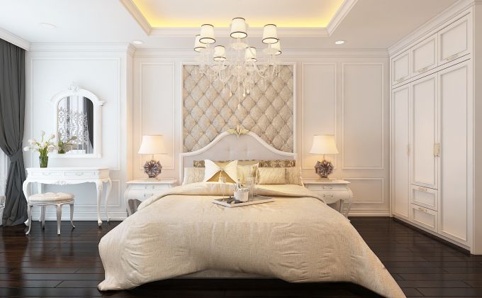 Tại Sunshine Palace, ngay từ ph&ograve;ng kh&aacute;ch, ph&ograve;ng ăn, bếp v&agrave; ph&ograve;ng ngủ đều được l&aacute;t s&agrave;n gỗ c&ocirc;ng nghiệp cao cấp nhập ngoại mang đến vẻ sang trọng cho ng&ocirc;i nh&agrave;