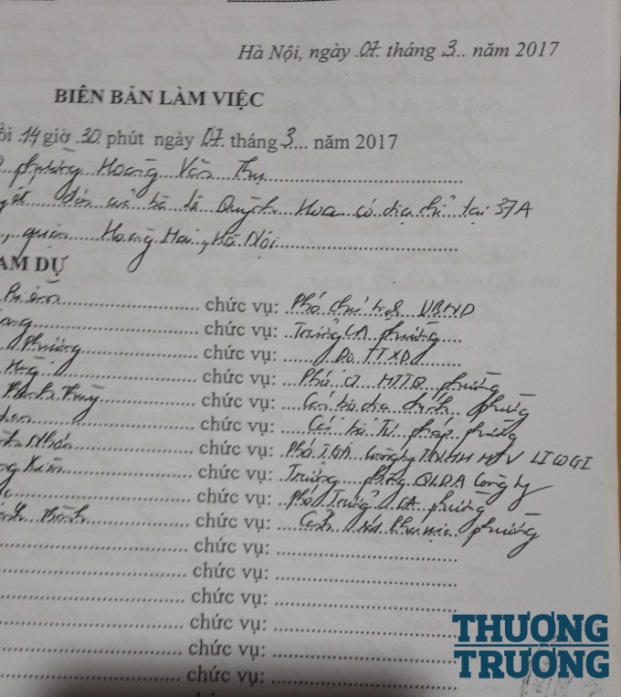 Bi&ecirc;n bản l&agrave;m việc hồi th&aacute;ng 3.