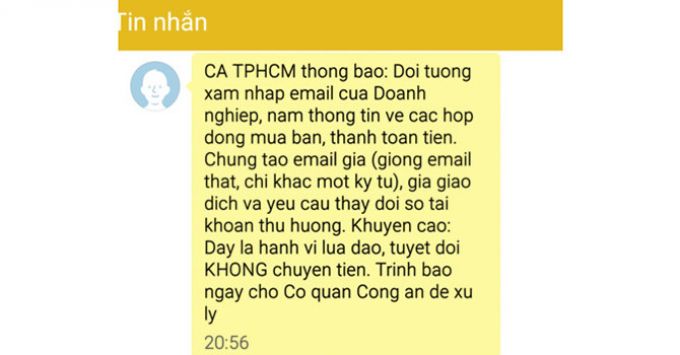 Cảnh báo chiêu thức lừa tiền bằng email giả, nhá máy lúc nửa đêm