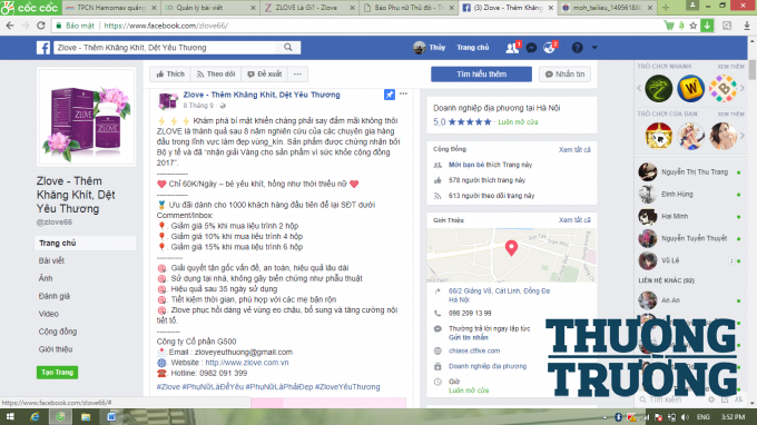 , Công ty Cổ phần G500 đã lập trang thông tin qua mạng xã hội như fanpage: Zlove – Thêm khăng khít, dệt yêu thương không kèm khuyến cáo theo quy định.