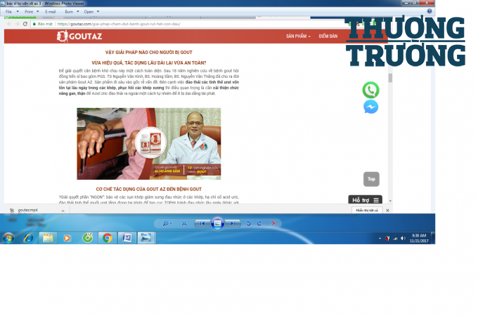 TPCN Gout AZ có quảng cáo thổi phồng công dụng